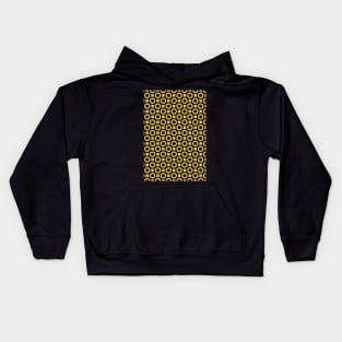 Seamless pattern in yellow and black with circles and dots Kids Hoodie